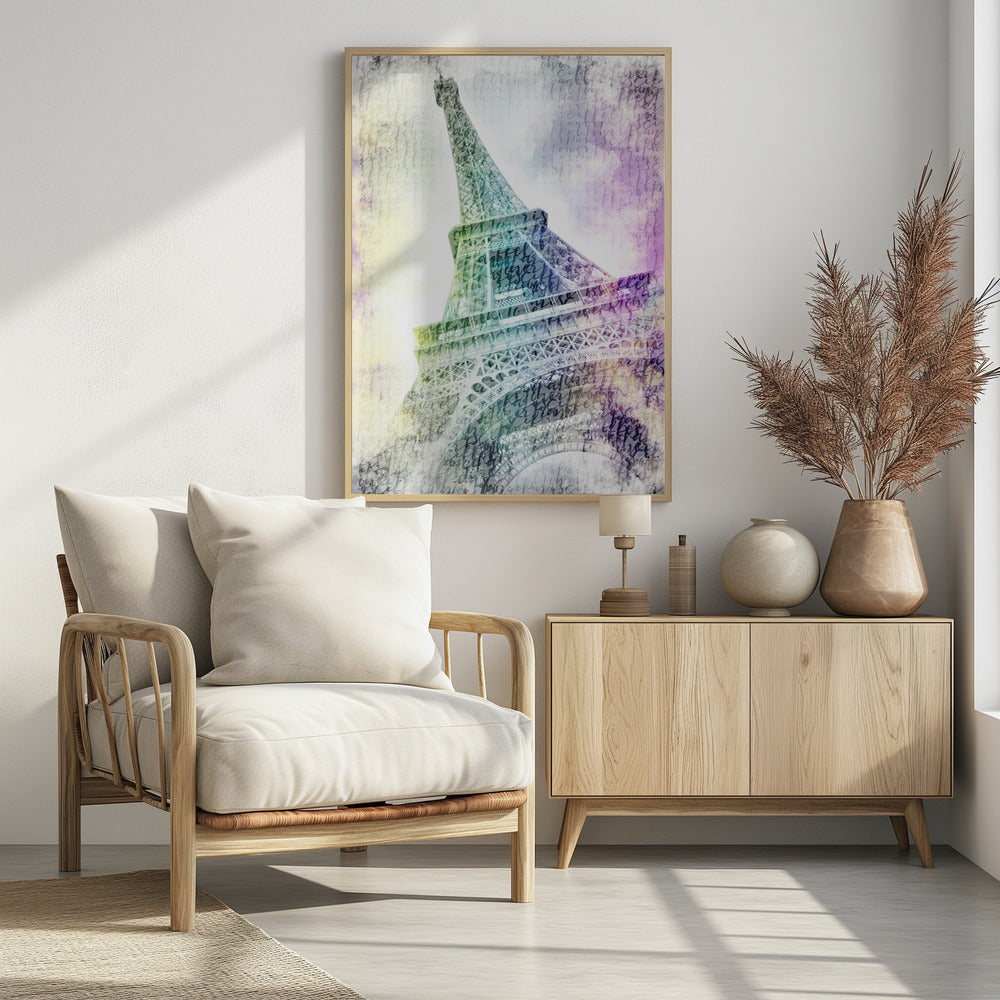 PARIS Watercolor Eiffel Tower Poster