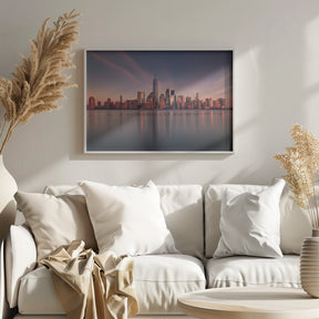 Lower Manhattan at dusk Poster