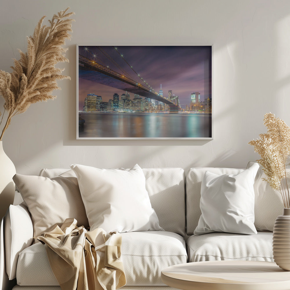 Brooklyn Bridge at Night Poster