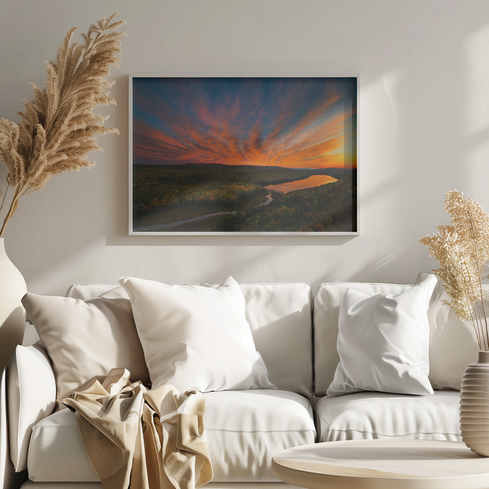 Sunset over Porcupine Mountains Poster