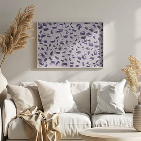 Scattered Small Purple Strokes Pattern Poster