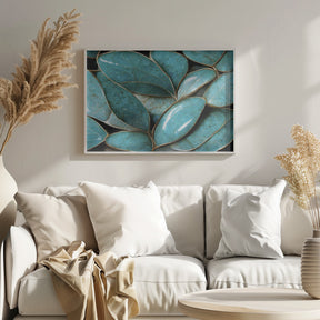 Turquoise Leafs Poster