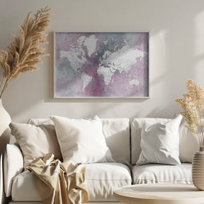 Detailed world map with cities Taliessa Poster