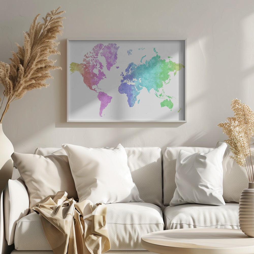 Jude watercolor world map Poster