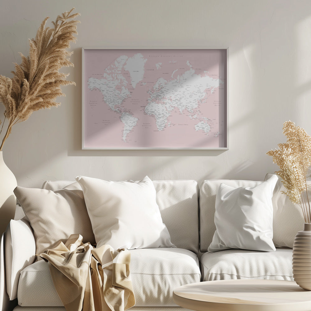 Leire world map in Spanish Poster