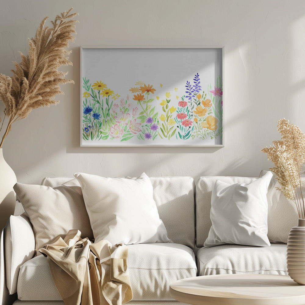 Watercolor wildflowers Poster