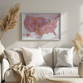 Highly detailed map of the United States, Tatiana Poster