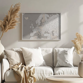 High detail map of Europe in neutrals Poster