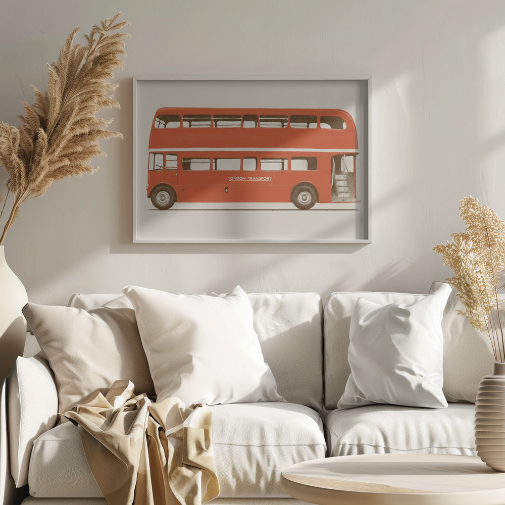 Red English Bus Poster