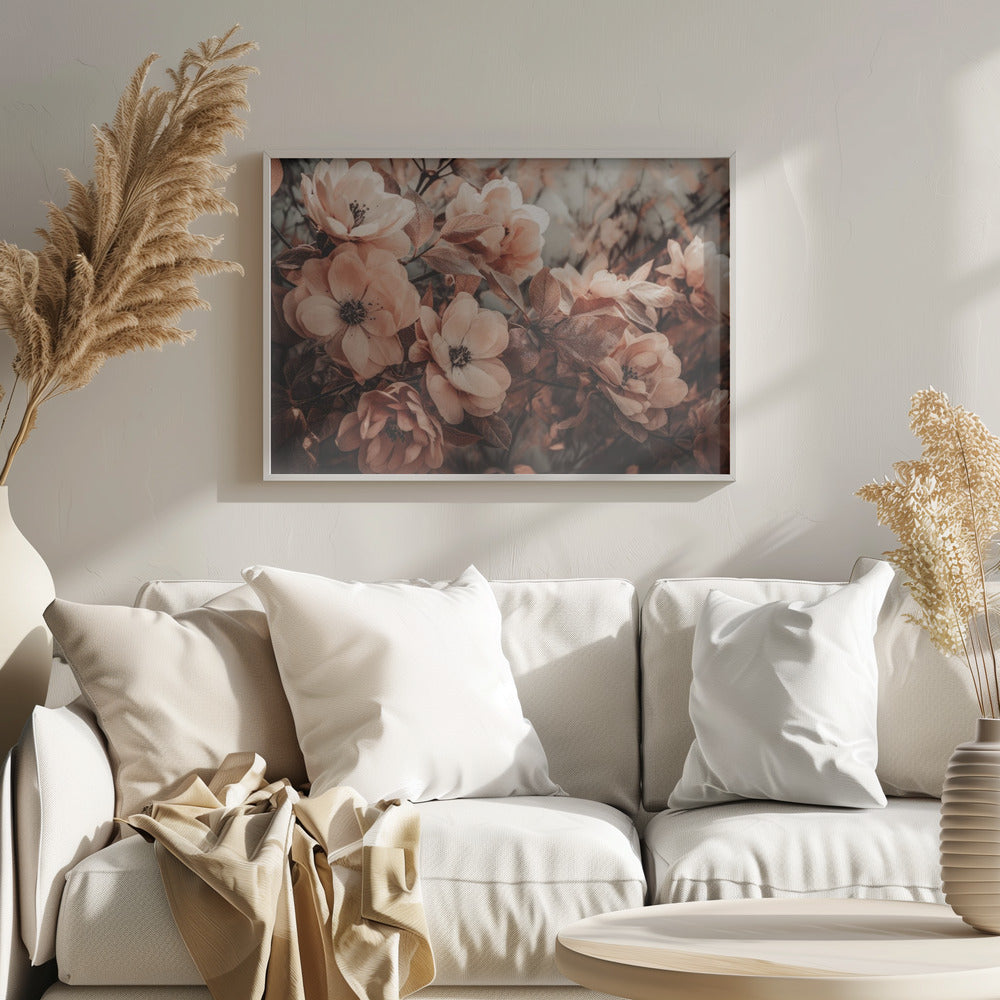 Coral Wild Peony Poster