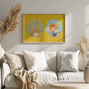 Scallops On Yellow Poster