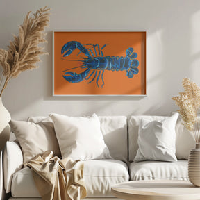 Lobster On Orange Poster