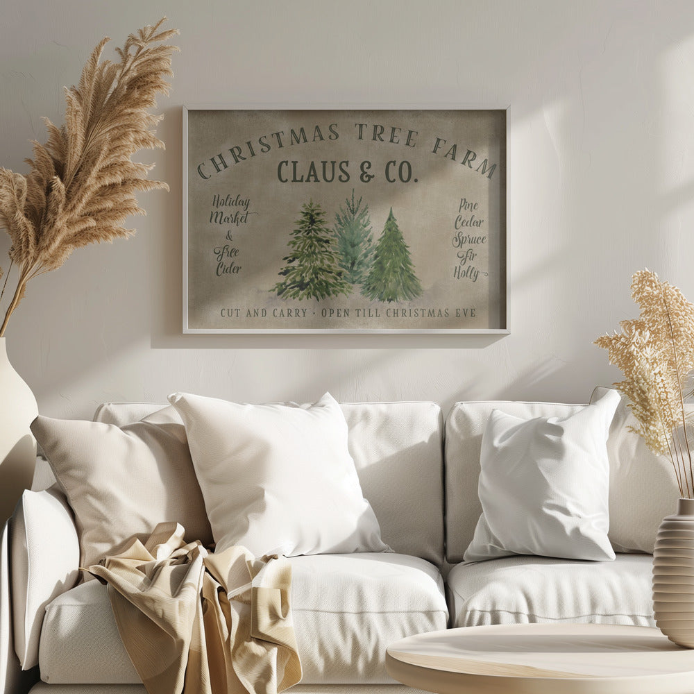 Vintage Christmas tree farm (1) Poster