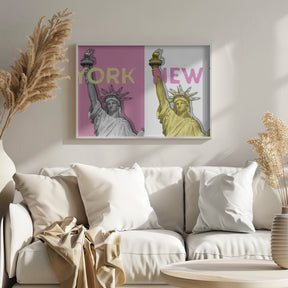 POP ART Statue of Liberty | pink &amp; yellow Poster