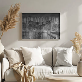 NEW YORK CITY Skyline Monochrome Poster