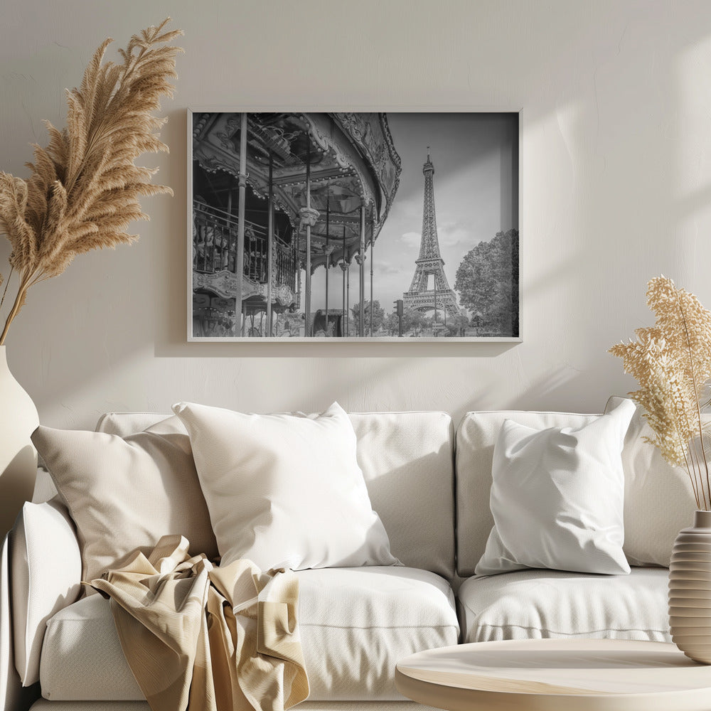 Typical Paris in monochrome Poster