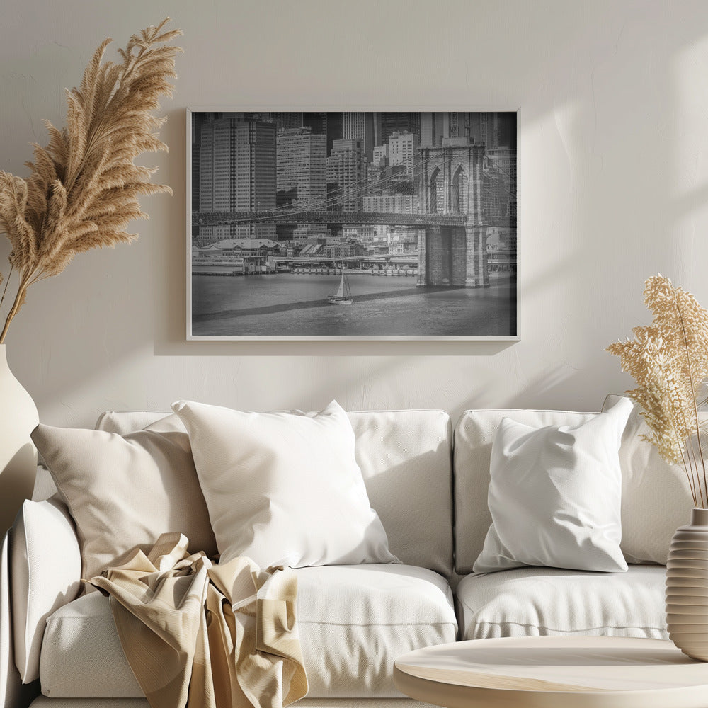 NEW YORK CITY Brooklyn Bridge &amp; Manhattan Skyline Poster