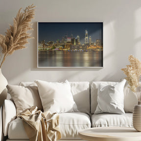 Impressive Philadelphia Skyline with Delaware River Poster