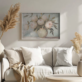 Peonies Flower Still Life Poster