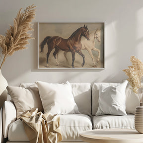 Duo Horses Galloping Poster