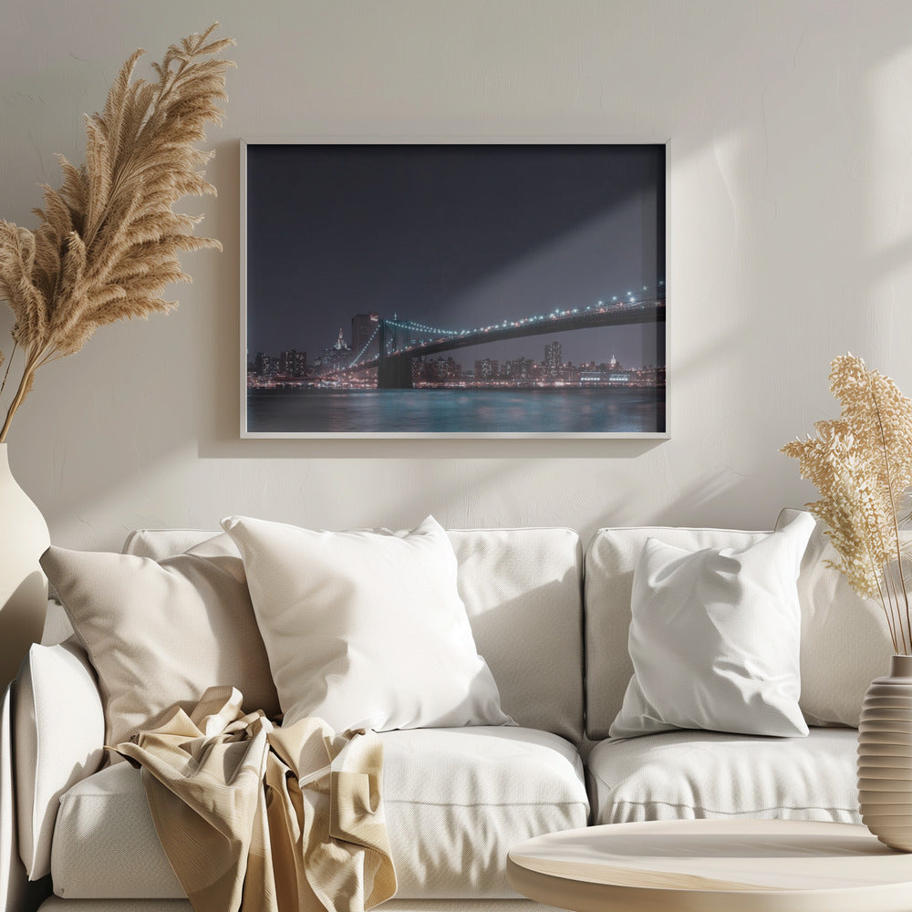 Manhattan Skyline and Brooklyn Bridge Poster