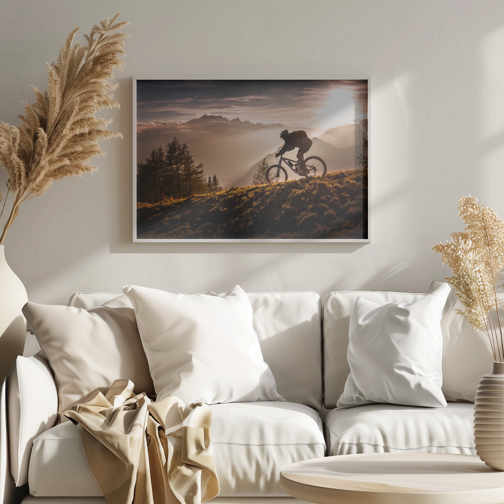 Golden hour biking Poster