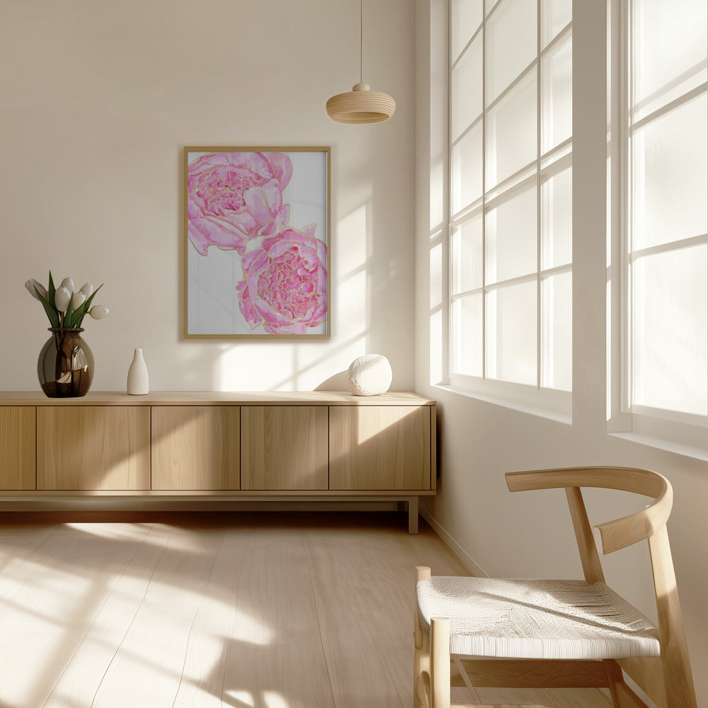 Sally's peonies Poster