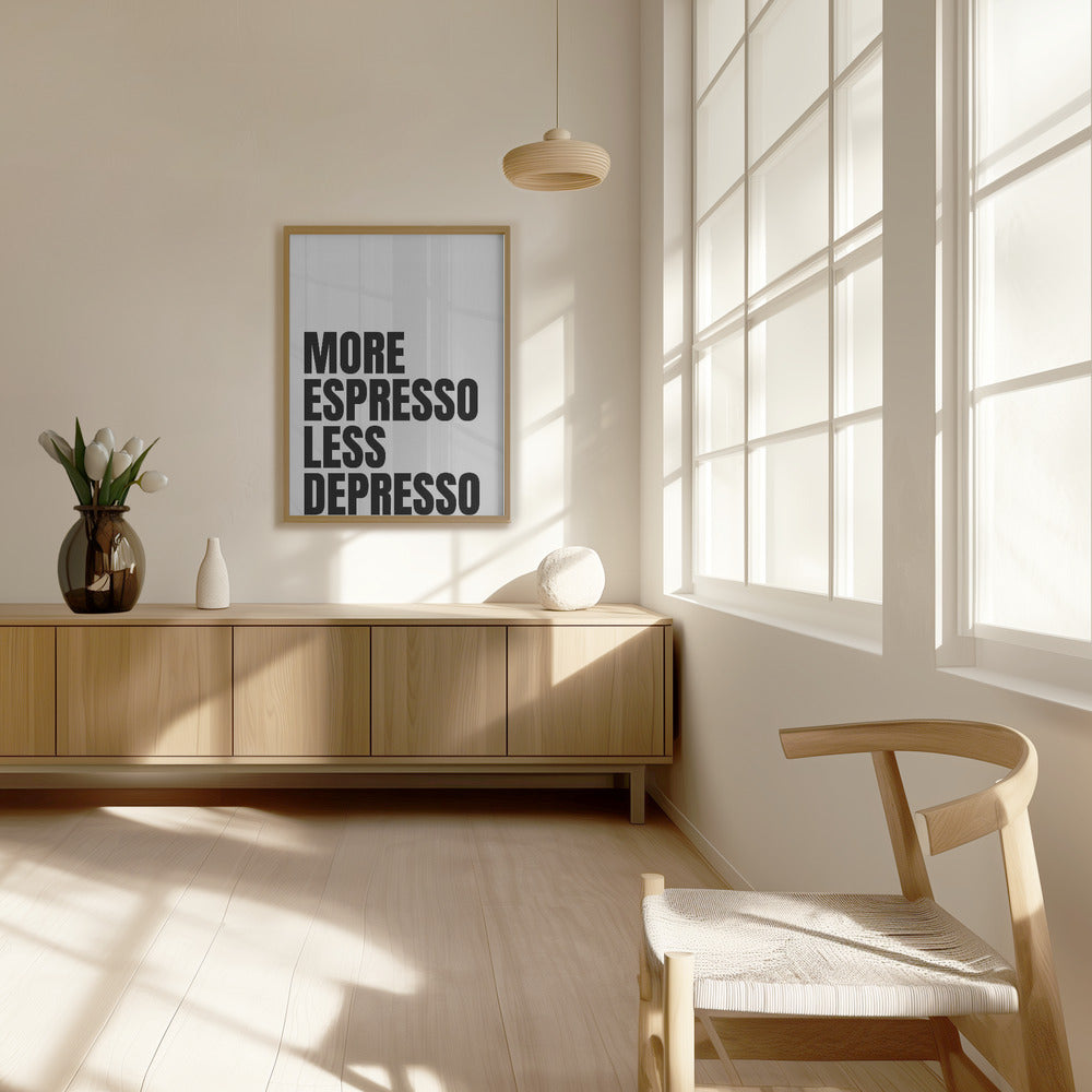 More Espresso Less Depresso - White Poster