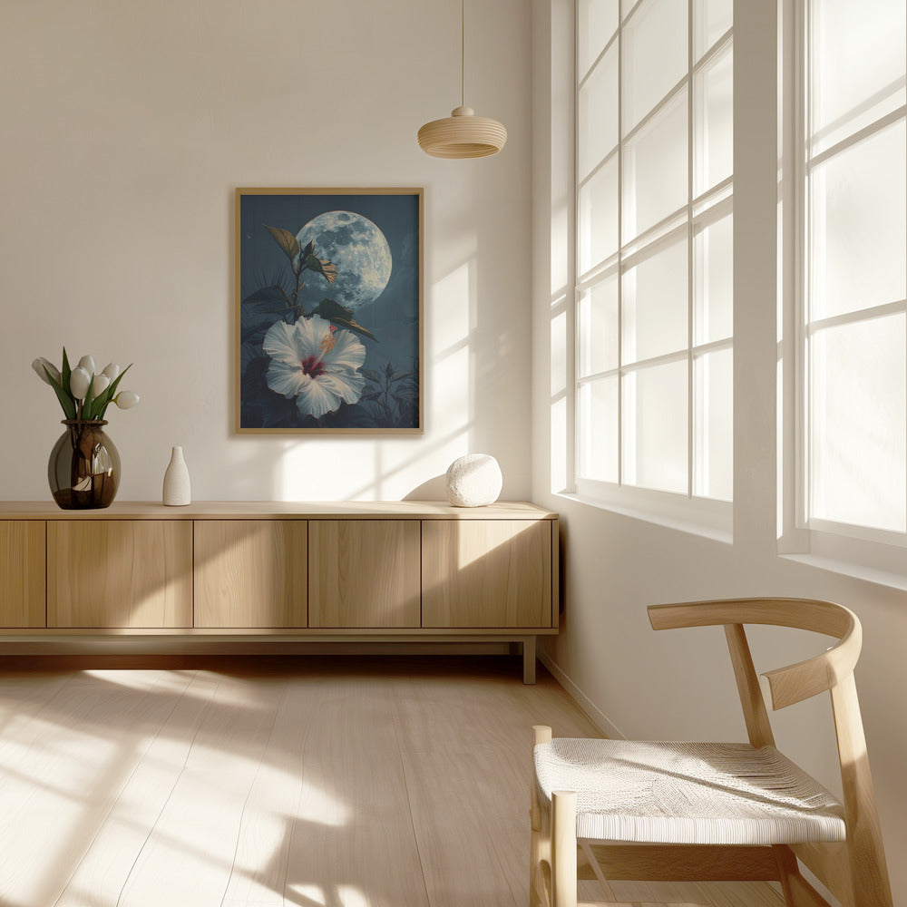 Hibiscus and the Moon Poster