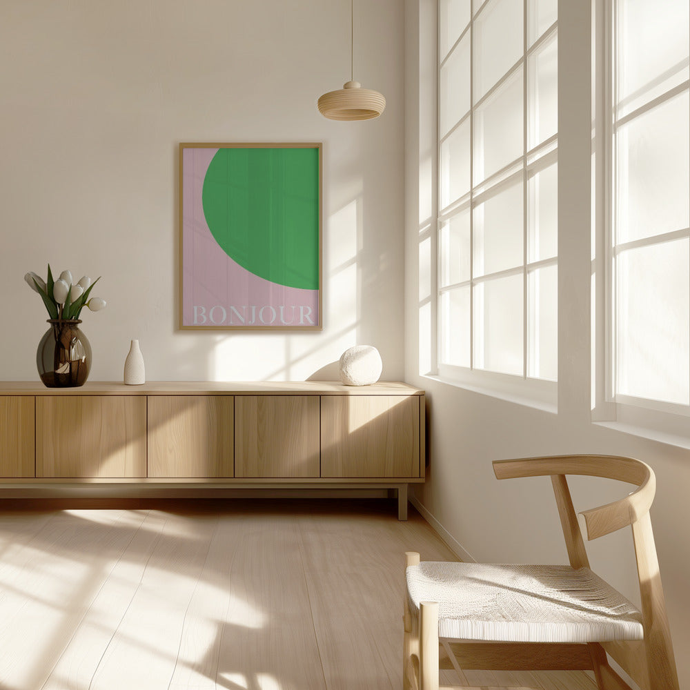 Bonjourpinkgreen Size24x36 Poster