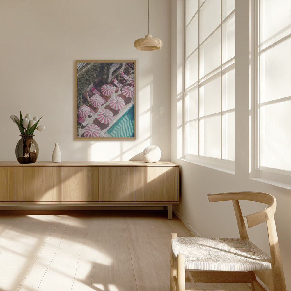 Glam Pool Pink Umbrella Poster