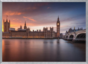 London Palace of Westminster Sunset Poster