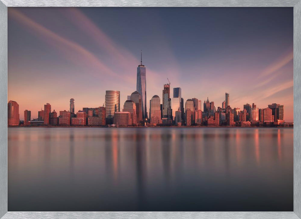 Lower Manhattan at dusk Poster