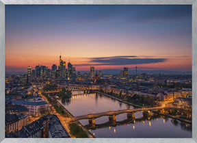 Frankfurt Skyline at sunset Poster