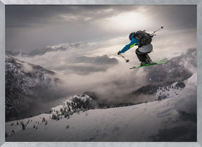 Backcountry skiing Poster