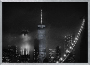 Night cityscape from the Brooklyn Bridge Poster