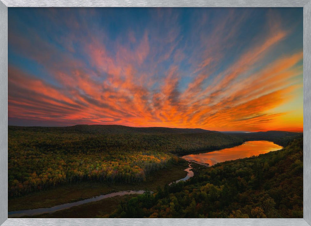 Sunset over Porcupine Mountains Poster