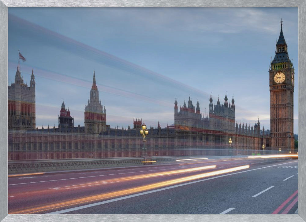 Big Ben with bright trails Poster