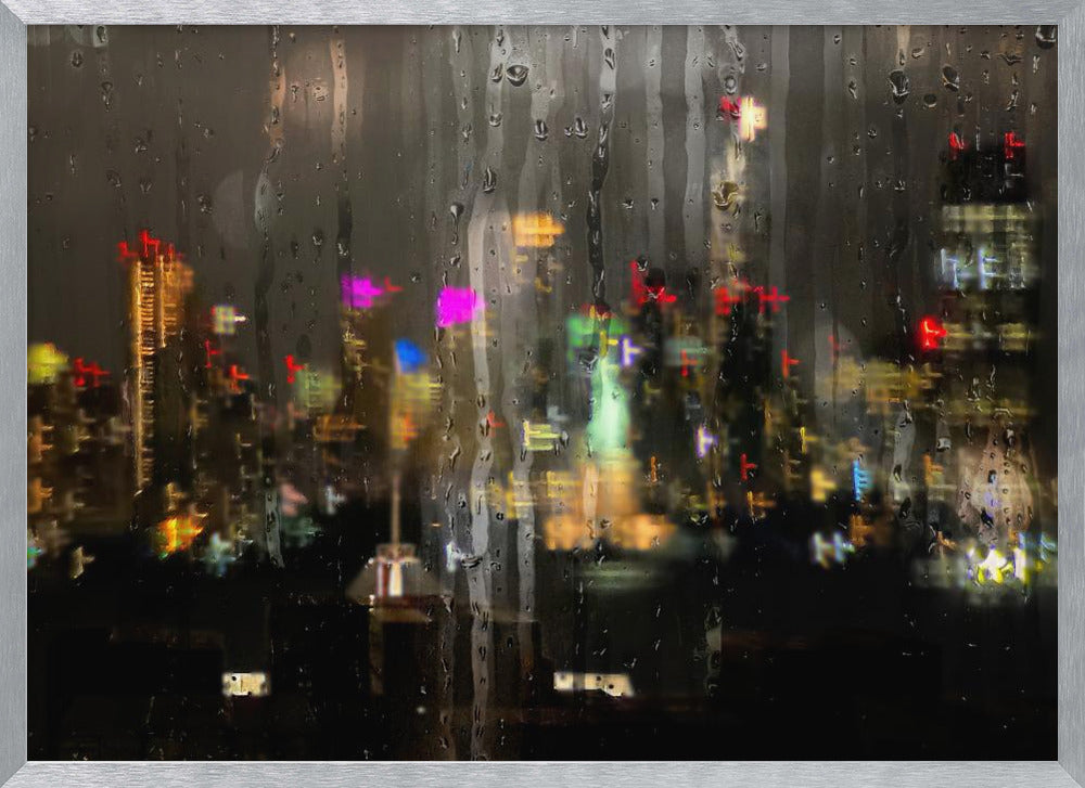 Wet Glass Manhattan view Poster