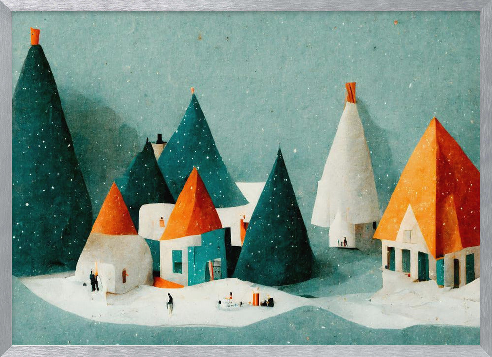 Cute Paper Village Poster