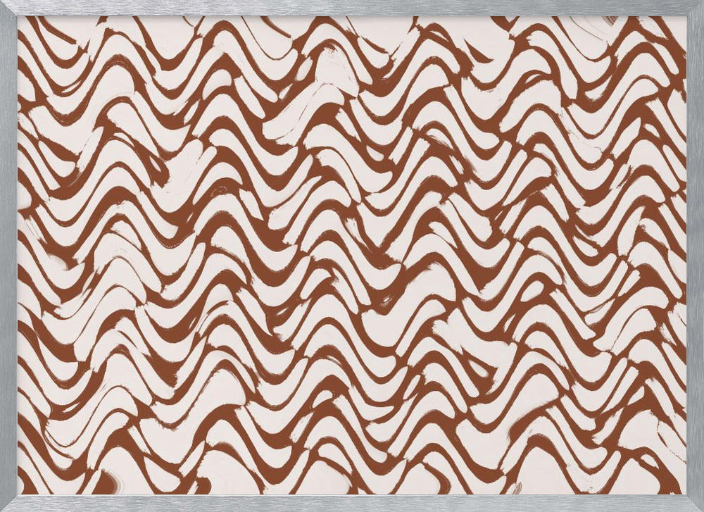 Wavey Beige Pattern Square Poster