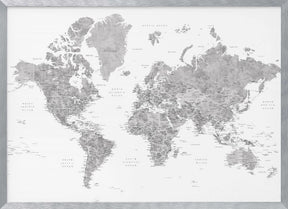 Detailed world map with cities, Jimmy Poster