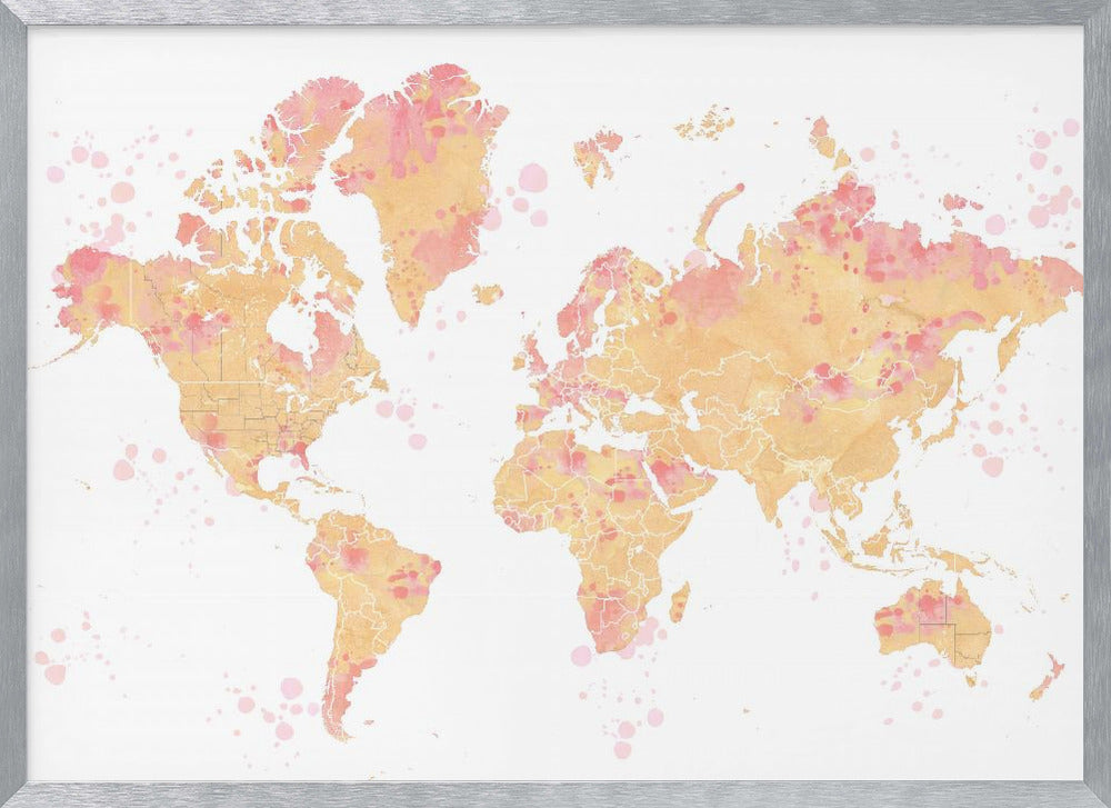 Amanda world map silhouette Poster