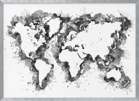 Gray strokes world map Poster