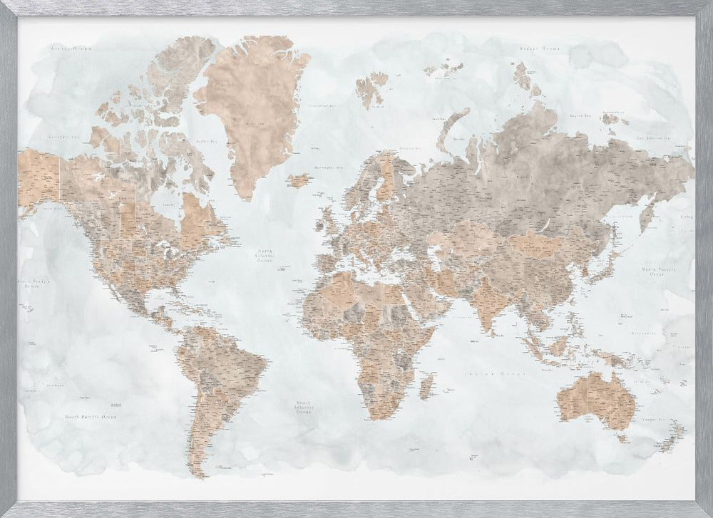 Calista high detail world map Poster