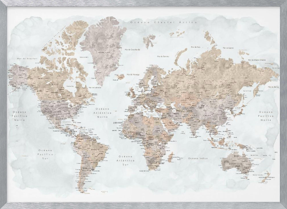 Calista world map in Spanish Poster