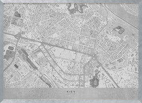 Gray map of Kiev downtown (pre-war) Poster