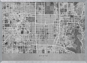 Gray map of Kyoto Poster