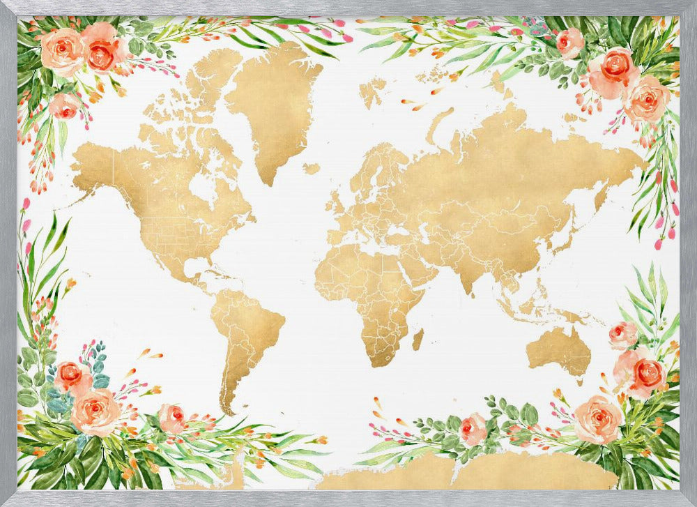 Blythe world map silhouette Poster