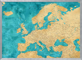 Lexy detailed Europe map Poster